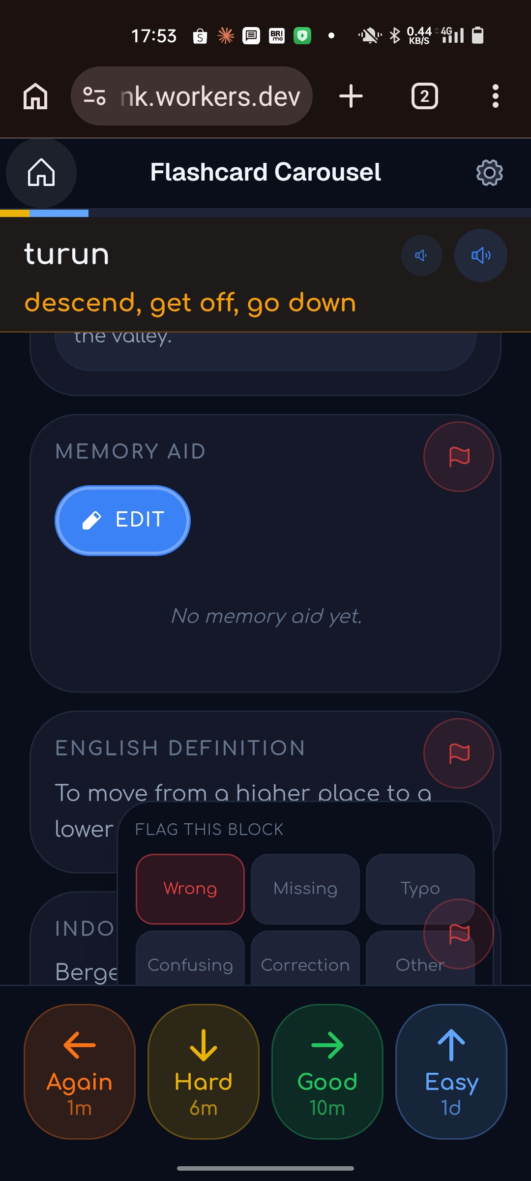 Before: flag report form cut off at the bottom of the screen, with other icons overlapping it